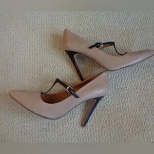 Coach Fulton T-Strap Heels with Black Strap